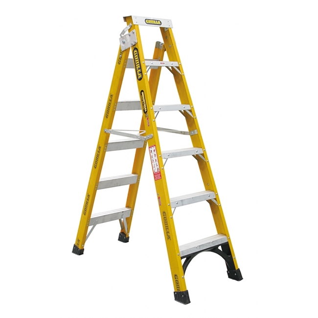 Gorilla Ladder Fibreglass 150kg Dual Purpose 1.8m 6 Step FDM006I