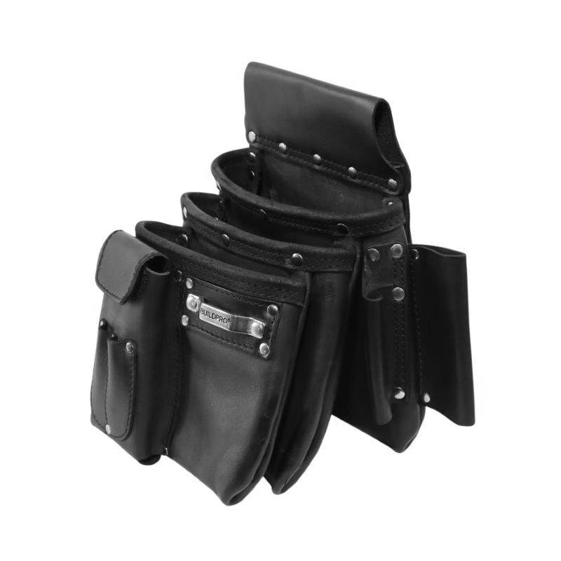 BuildPro Nail Bag 3 Large Pocket Leather Heavy Duty XL SERIES Pouch