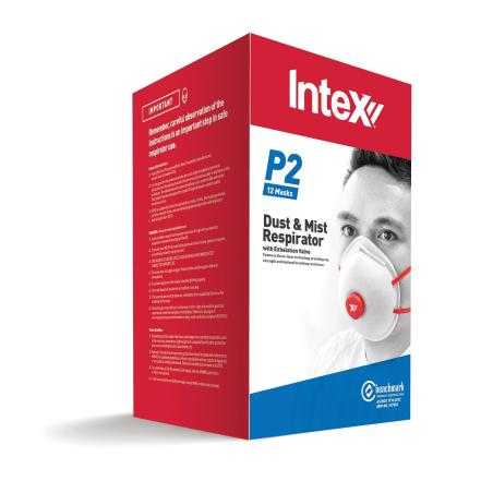 Intex P2 Dust & Mist Respirator with Exhalation Valve P2 Box 12  s8822