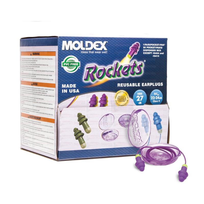 Moldex 6405 Rocket Reusable Ear Plugs Box 50