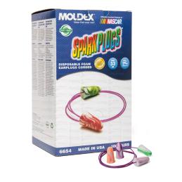 Moldex 6654 Ear Plugs SparkPlugs Corded Box 100
