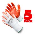 MasterFinish 5 Pack Large Trade Tough Contractors Gloves Nitrile Coated MFNGO-5